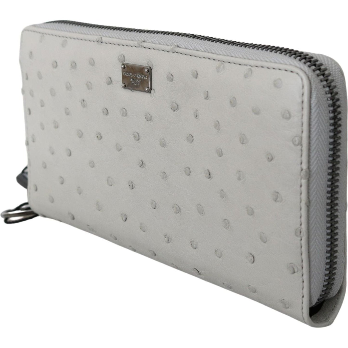 Dolce & Gabbana Elegant Ostrich Leather Continental Wallet Clutch white-ostrich-leather-continental-mens-clutch-wallet IMG_4324-873cc79c-501.jpg