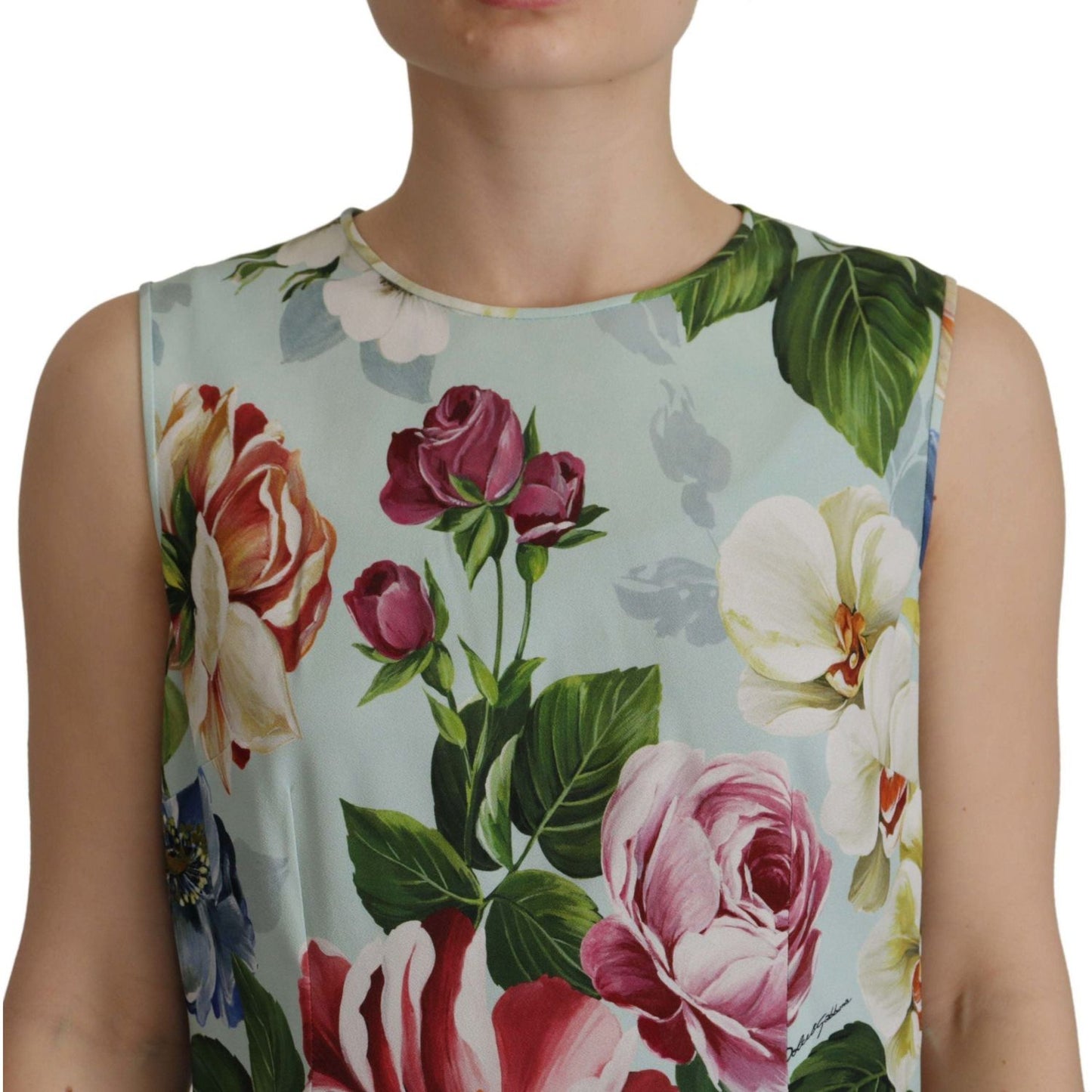 Dolce & GabbanaChic Round Neck Sleeveless Tank with Tropical Rose PrintMcRichard Designer Brands£589.00