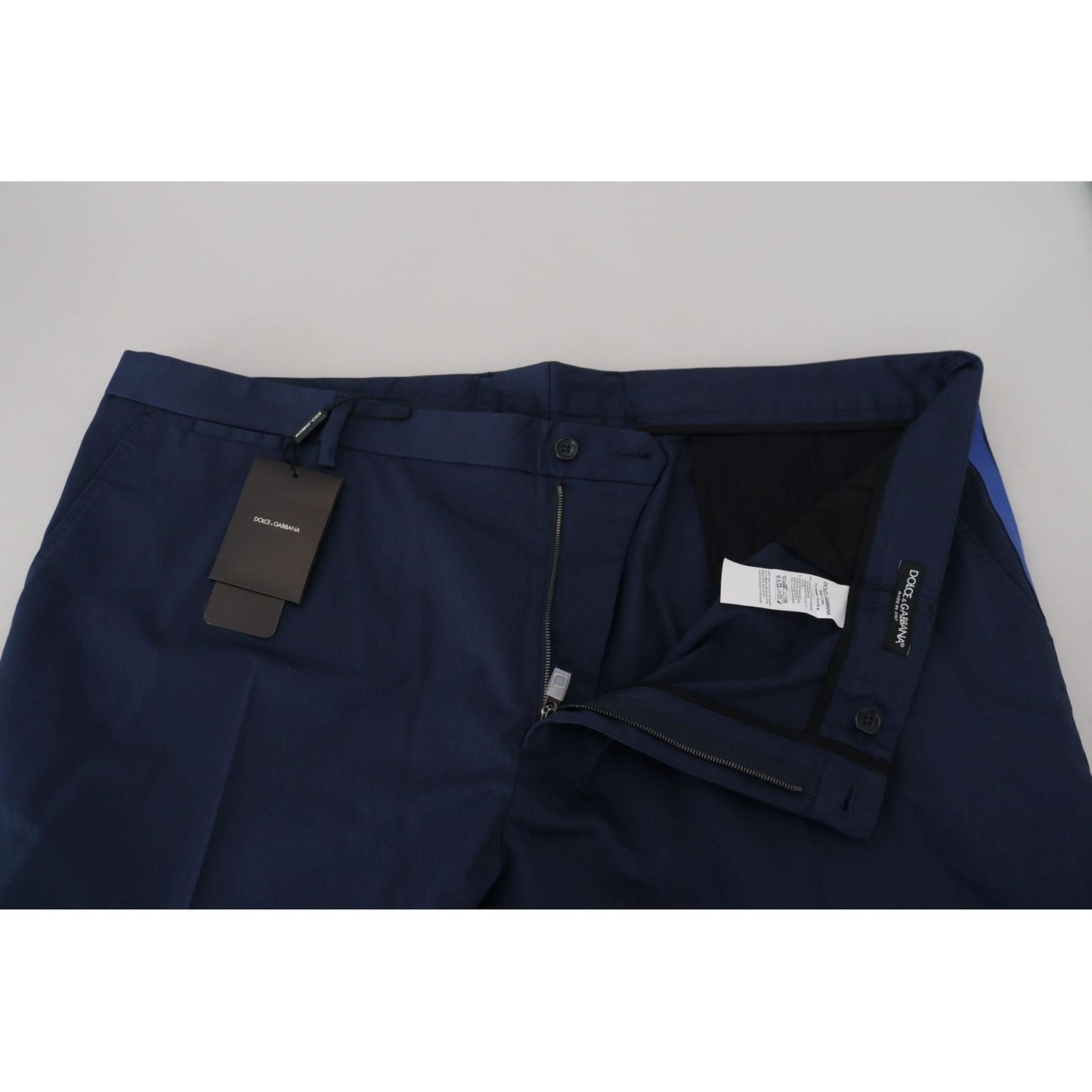 Dolce & Gabbana Chic Cropped Wool-Blend Trousers blue-cotton-men-cropped-pants