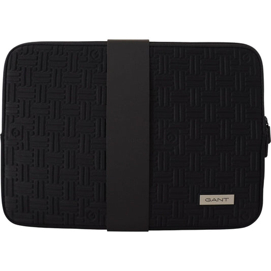 Gant Sleek Black Neoprene Laptop Sleeve black-padded-pouch-bag-zipper-cover-sleeve-case
