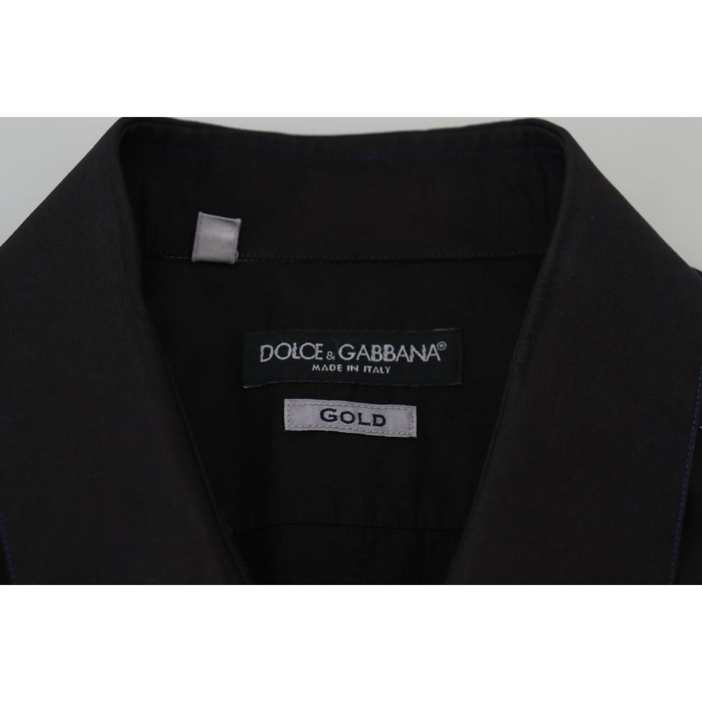 Dolce & Gabbana Elegant Black Formal Cotton Shirt black-cotton-collared-long-sleeve-gold-shirt-1 IMG_4405-scaled-8cd1eef2-9a4.jpg