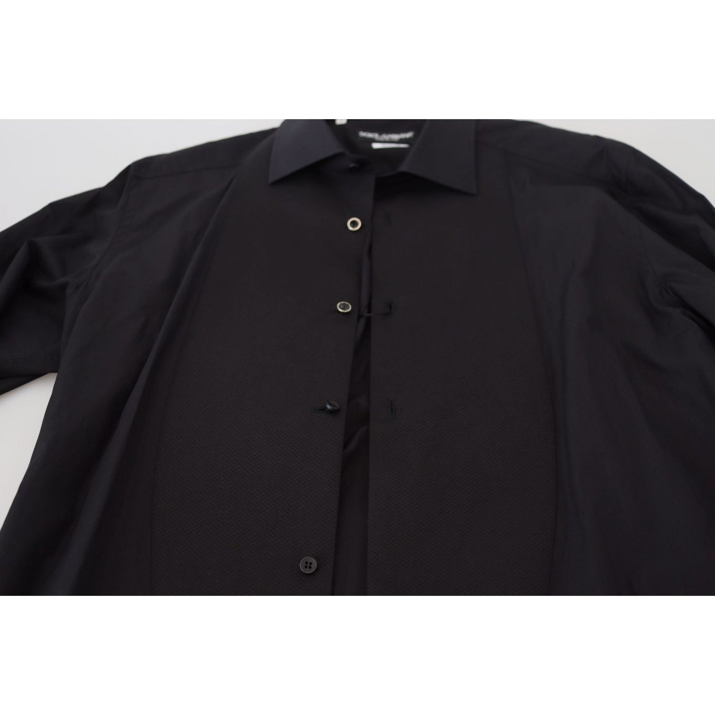 Dolce & Gabbana Elegant Black Formal Long Sleeve Shirt black-gold-cotton-collared-long-sleeve-shirt IMG_4491-scaled-bf11a4fc-5fa.jpg