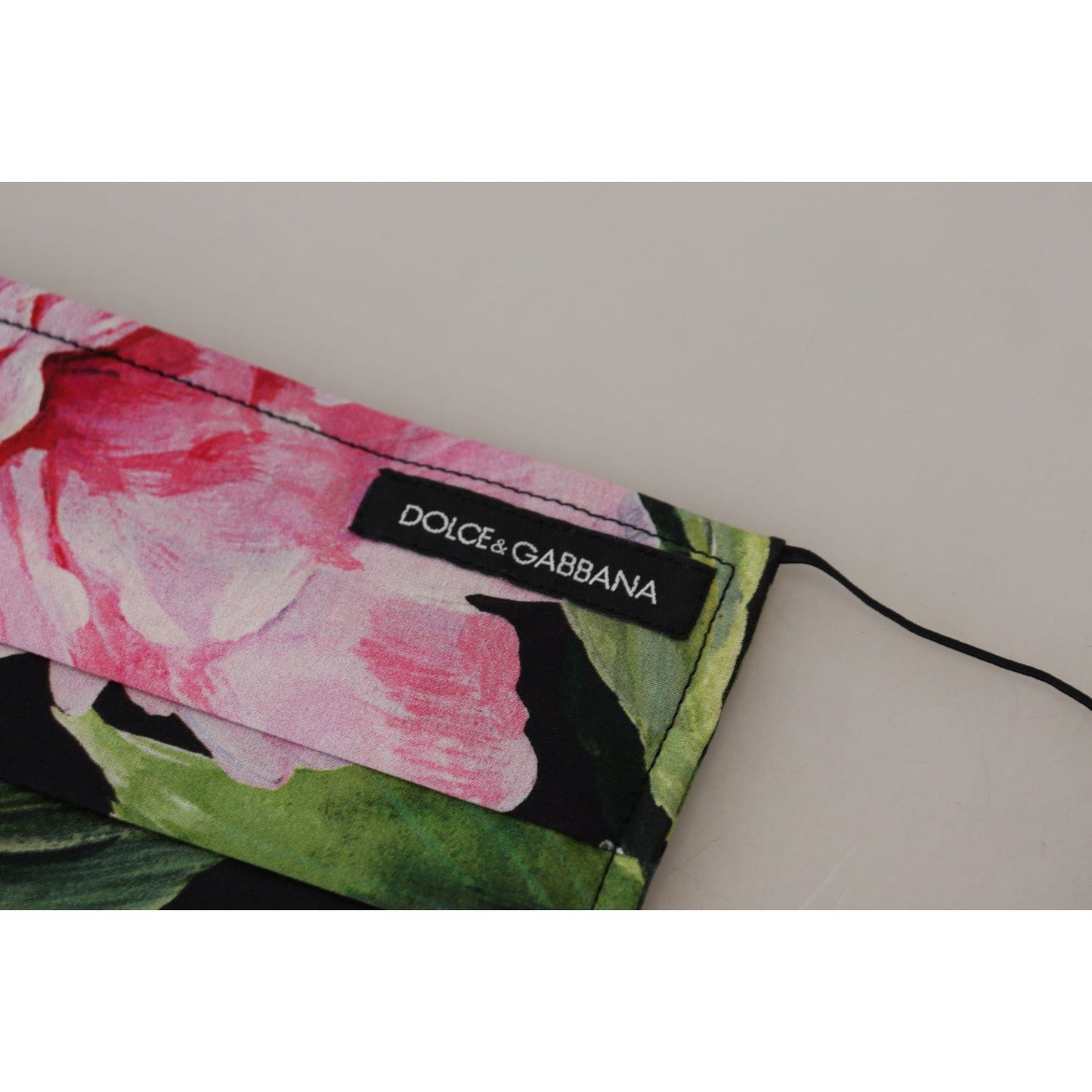 Dolce & Gabbana Chic Floral Cotton Face Mask black-floral-pleated-elastic-ear-strap-face-mask