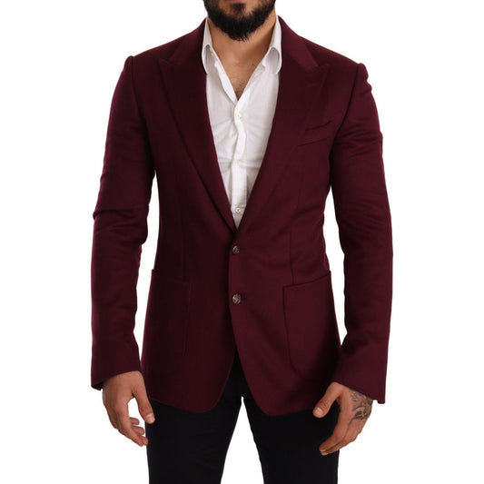 Dolce & Gabbana Elegant Maroon Bordeaux Cashmere Blazer maroon-cashmere-slim-fit-coat-jacket-blazer IMG_4556-scaled-3bb0beea-c81.jpg