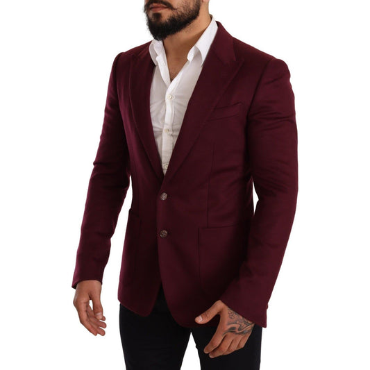 Dolce & Gabbana Elegant Maroon Bordeaux Cashmere Blazer maroon-cashmere-slim-fit-coat-jacket-blazer IMG_4557-scaled-7c3f390f-96f.jpg