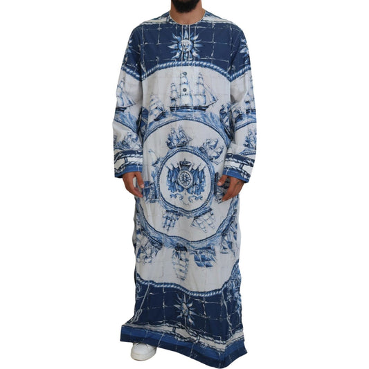 Dolce & GabbanaMajestic Blue Cotton-Silk Thobe RobeMcRichard Designer Brands£699.00