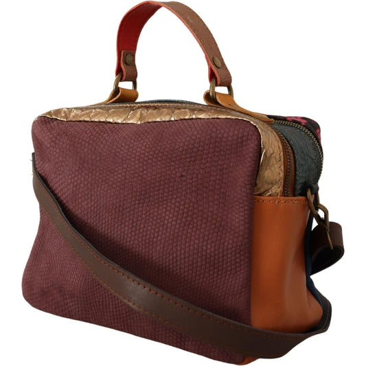 EBARRITO Multicolor Leather Shoulder Bag with Gold Details WOMAN SHOULDER BAGS multicolor-genuine-leather-shoulder-strap-messenger-bag-1