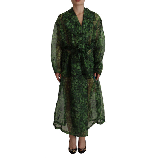Dolce & Gabbana Enchanting Sheer Silk Organza Trench Coat green-black-coat-jacket-four-leaf-clover-print-organza-trench-dress IMG_4802-scaled-5b14bc3b-309.jpg