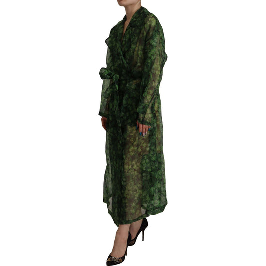 Dolce & Gabbana Enchanting Sheer Silk Organza Trench Coat green-black-coat-jacket-four-leaf-clover-print-organza-trench-dress IMG_4803-scaled-e477e71d-4df.jpg
