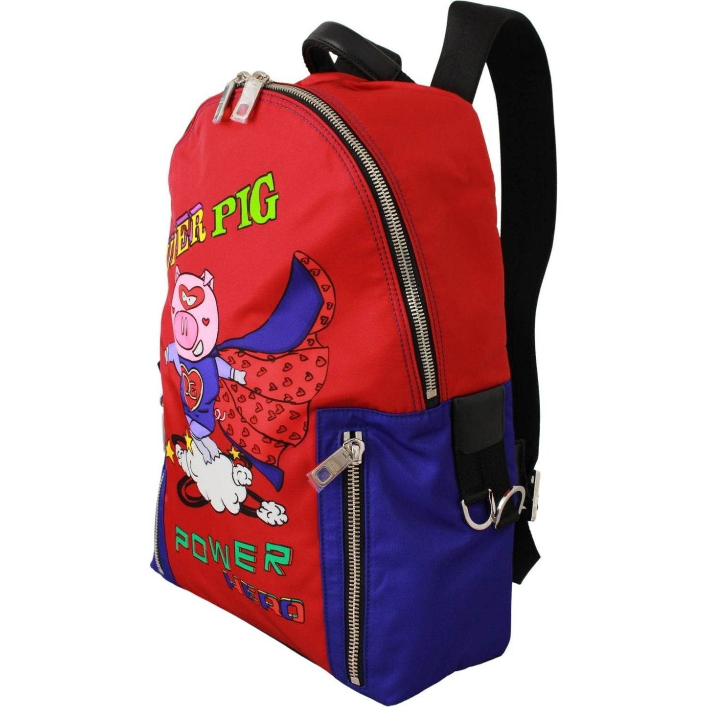 Dolce & Gabbana Vibrant Red Multicolor Print Men's Backpack Backpack nylon-multicolor-super-pig-print-men-school-bag IMG_4824-scaled-22aaef6d-843.jpg