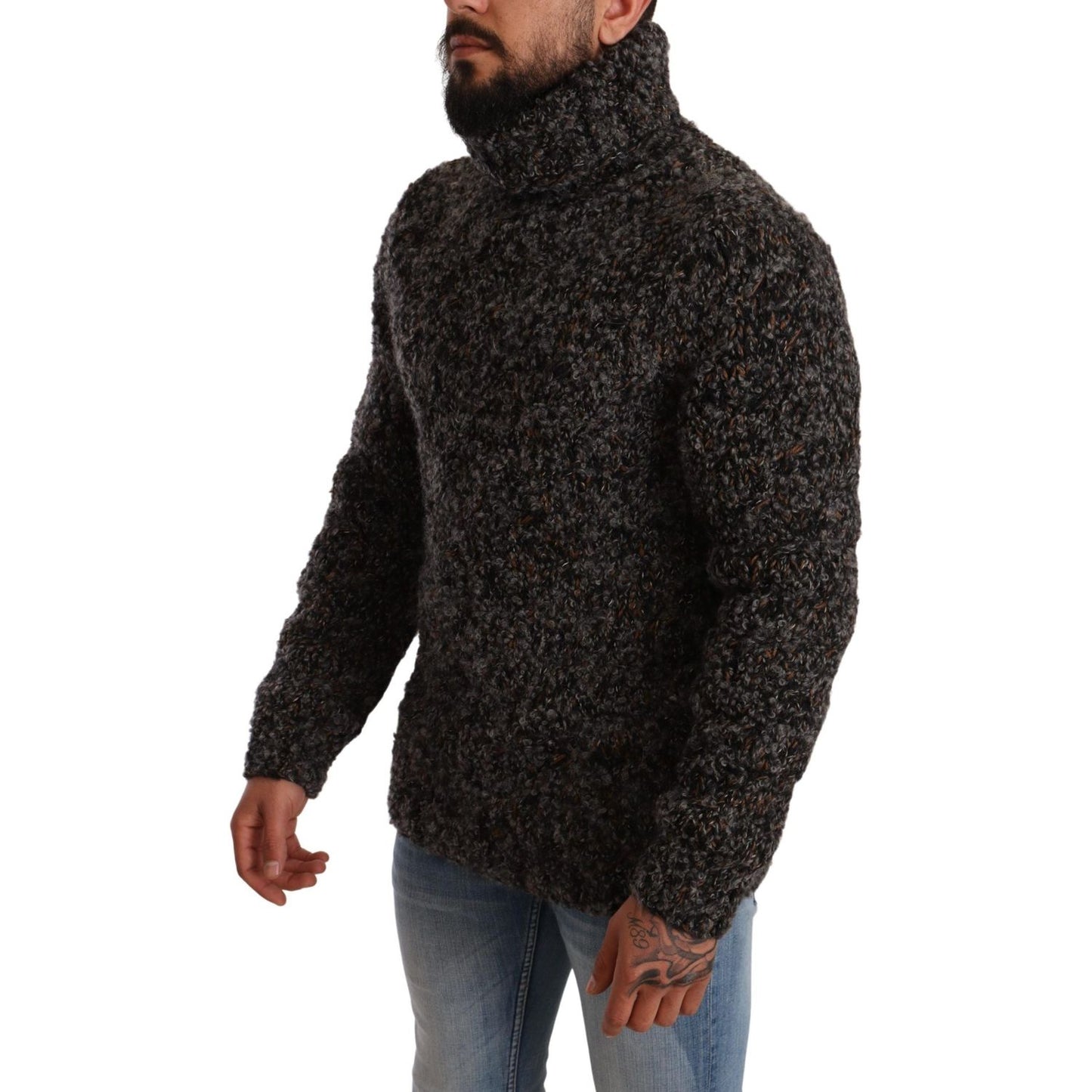 Dolce & Gabbana Elegant Speckled Turtleneck Wool-Blend Sweater MAN SWEATERS gray-wool-blend-turtleneck-pullover-sweater IMG_4848-scaled-c6f31384-595.jpg