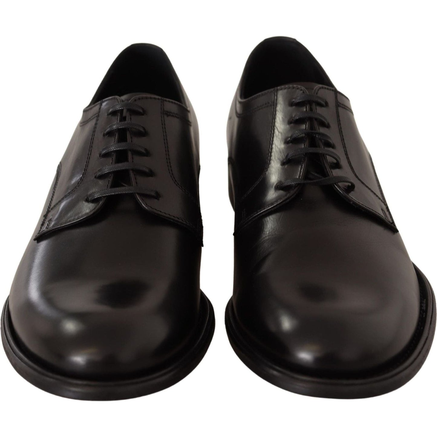 Dolce & Gabbana Elegant Black Leather Formal Derby Shoes black-leather-lace-up-mens-formal-derby-shoes IMG_4942-scaled-23077699-d30.jpg