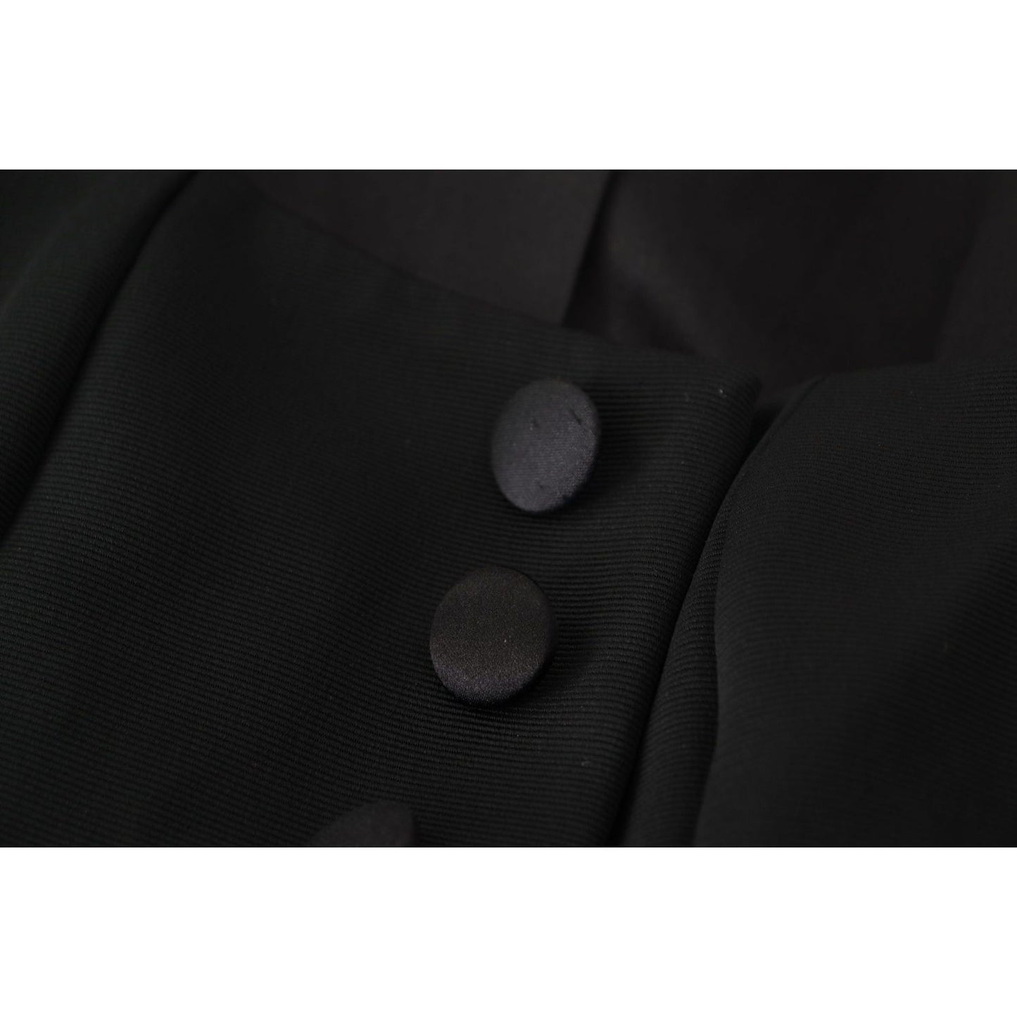 Dolce & Gabbana Sleek Black Snap Jacket with Silk Lining black-slim-fit-long-sleeves-snap-jacket