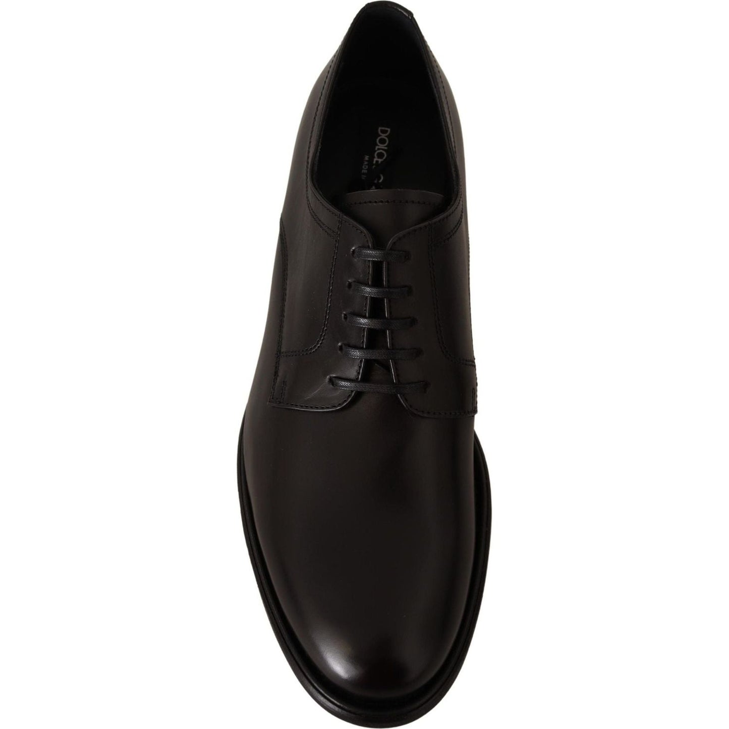 Dolce & Gabbana Elegant Black Leather Formal Derby Shoes black-leather-lace-up-mens-formal-derby-shoes IMG_4949-1-scaled-3eba92c5-92a.jpg