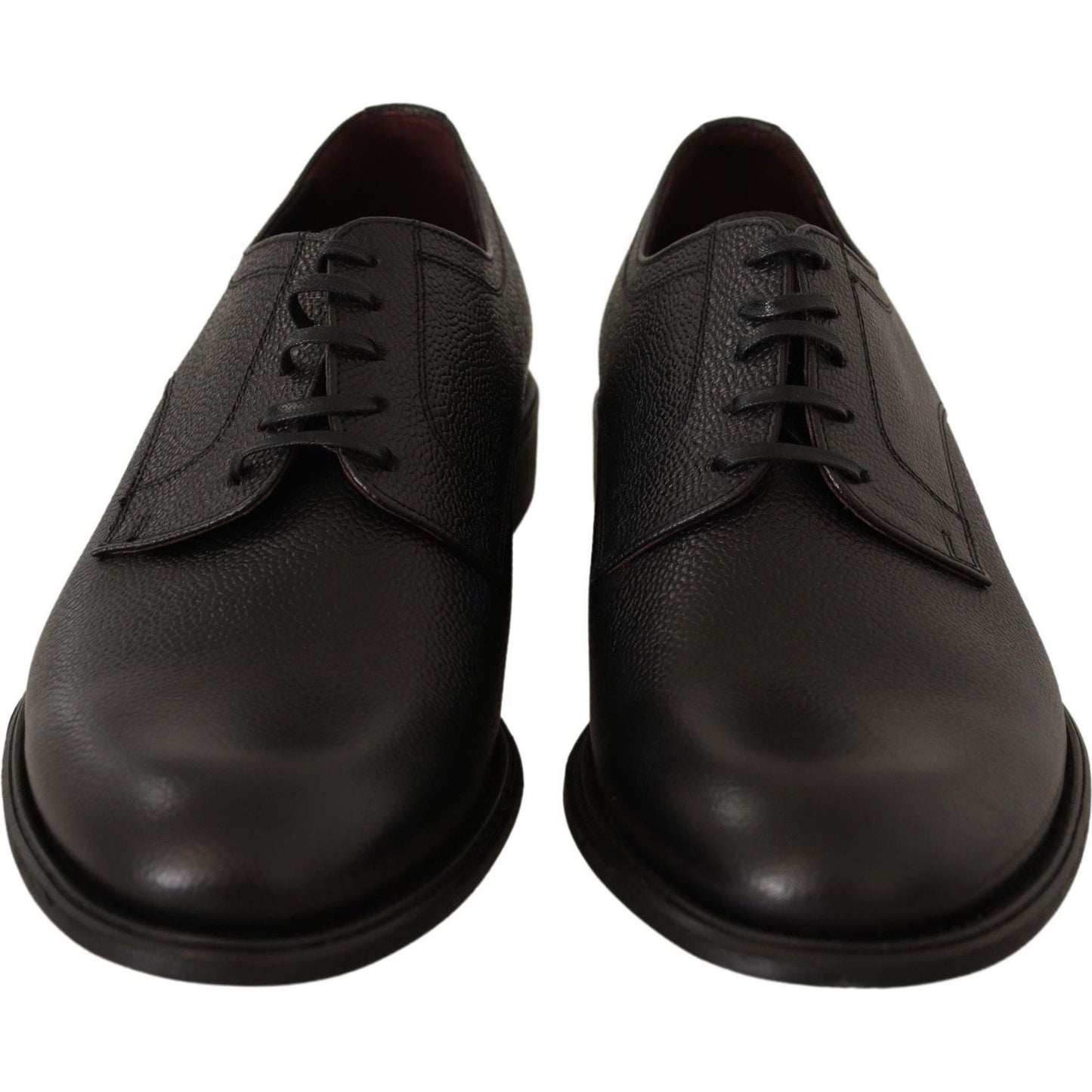 Dolce & Gabbana Elegant Black Leather Derby Dress Shoes black-leather-lace-up-mens-formal-derby-shoes-2
