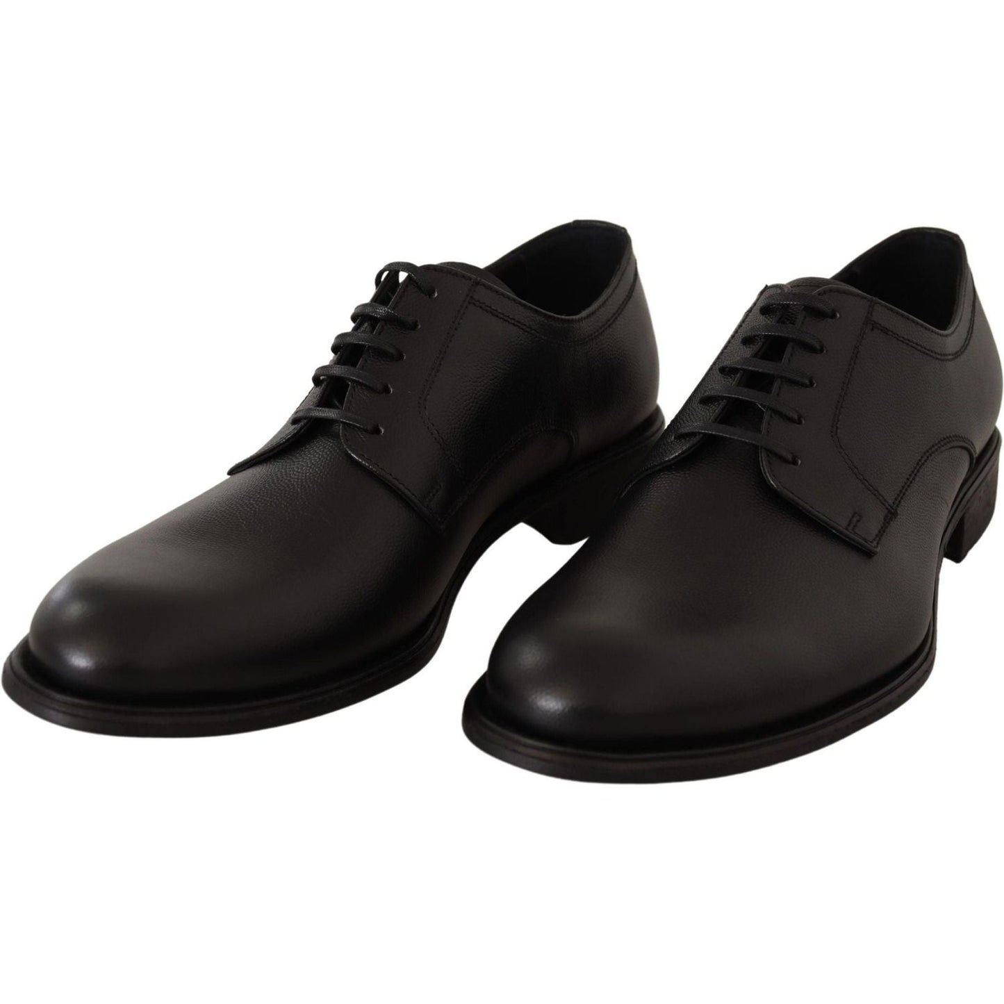 Dolce & Gabbana Elegant Black Leather Derby Shoes black-leather-lace-up-mens-formal-derby-shoes-1 IMG_4969-scaled-a2c7c25c-b06.jpg