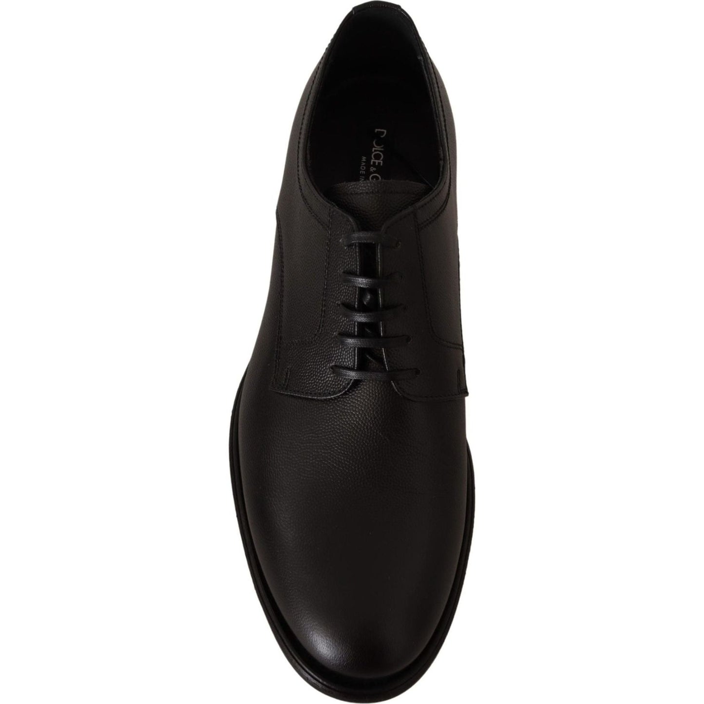 Dolce & Gabbana Elegant Black Leather Derby Shoes black-leather-lace-up-mens-formal-derby-shoes-1 IMG_4975-scaled-6061cc65-b71.jpg
