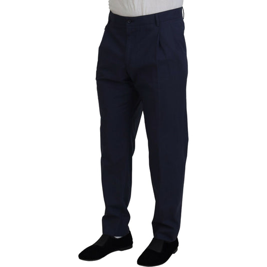 Dolce & Gabbana Dark Blue Cotton Chino Formal Pants dark-blue-cotton-chino-formal-pants IMG_5015-scaled-4dc32338-a83.jpg