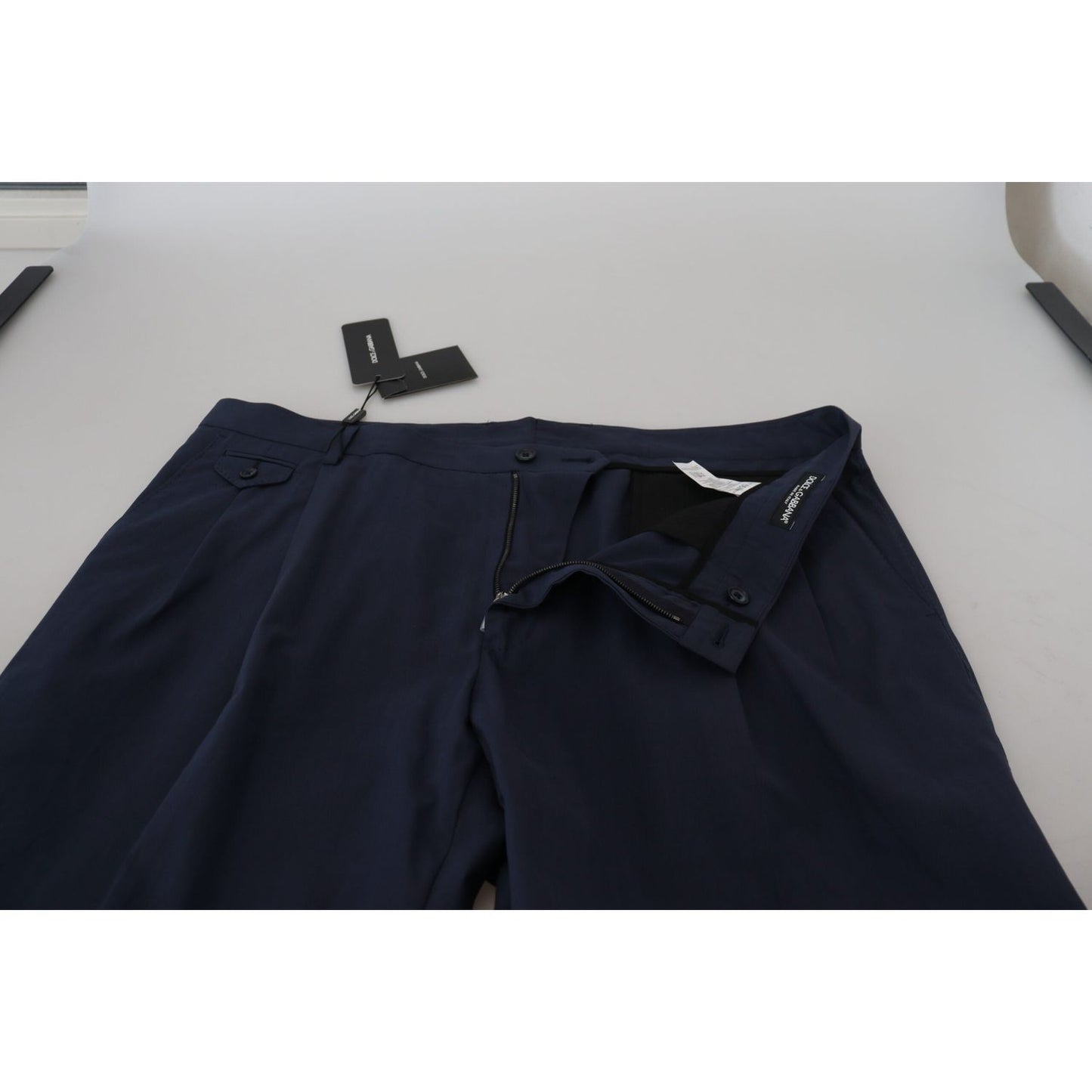 Dolce & Gabbana Elegant Dark Blue Chino Dress Pants dark-blue-cotton-chino-formal-pants