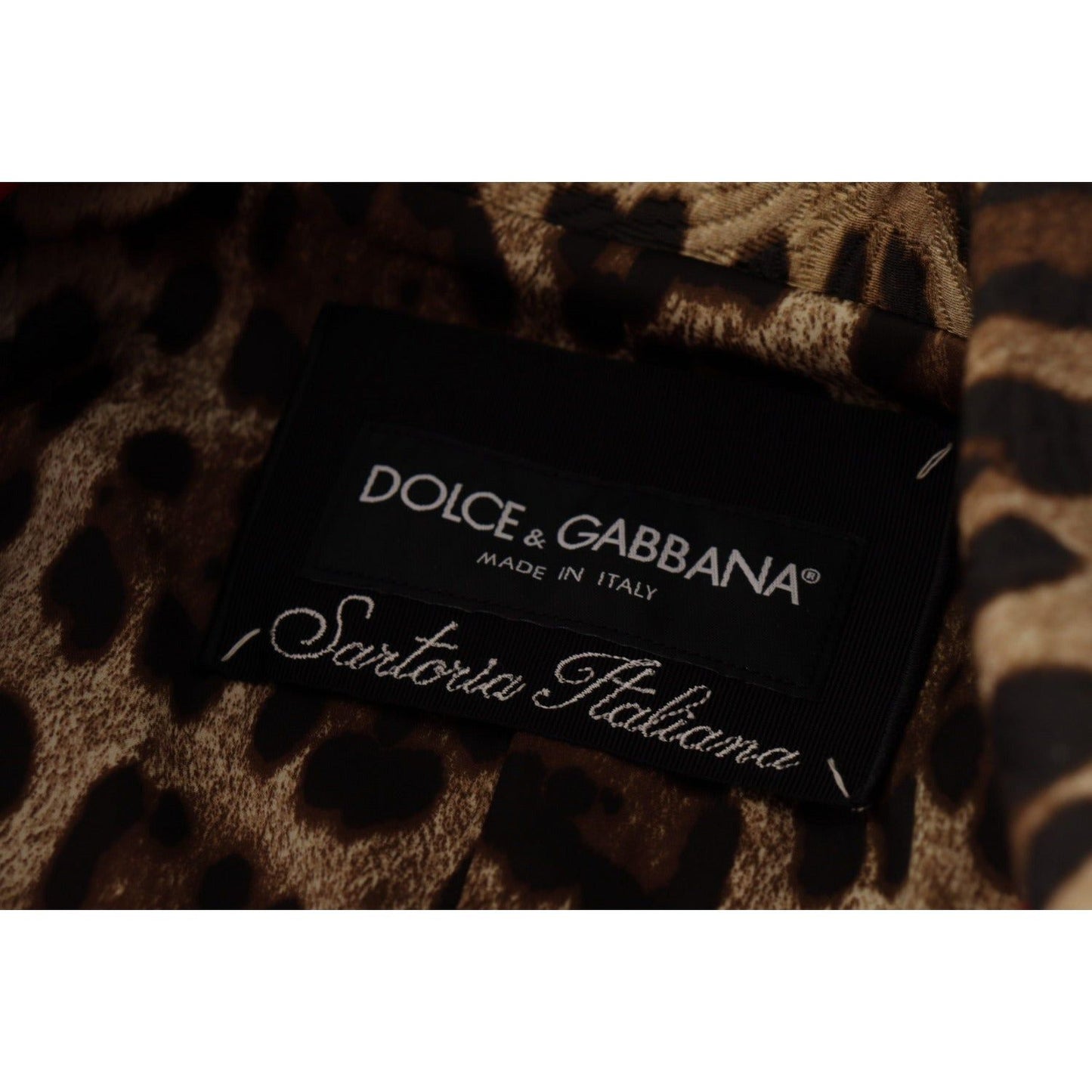 Dolce & Gabbana Elegant Red Leopard Trench Coat red-leopard-wool-trenchcoat-jacket