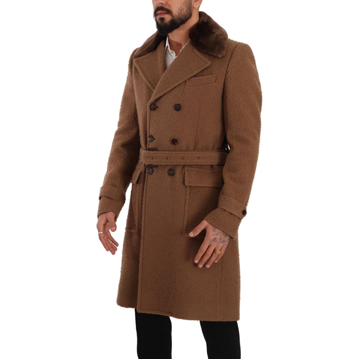 Dolce & Gabbana Elegant Double Breasted Wool Overcoat brown-wool-long-double-breasted-overcoat-jacket IMG_5041-scaled-4eb065f4-181.jpg