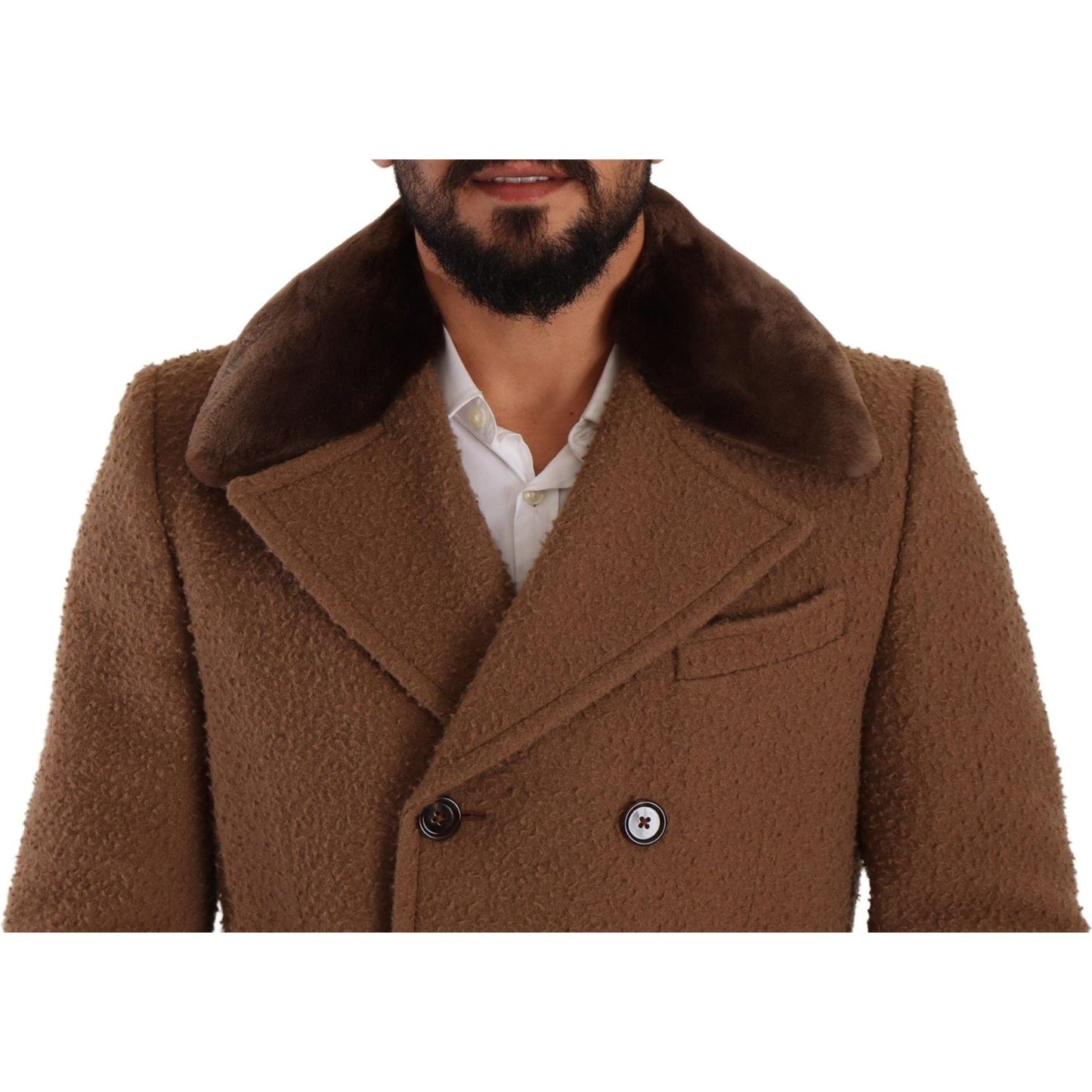Dolce & Gabbana Elegant Double Breasted Wool Overcoat brown-wool-long-double-breasted-overcoat-jacket IMG_5044-scaled-83ba80aa-afb.jpg