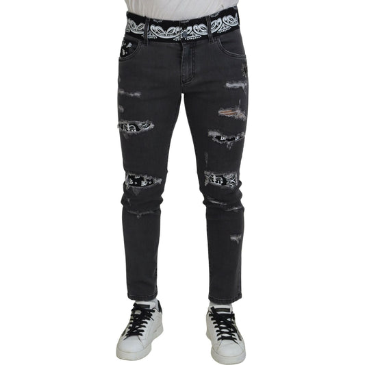 Dolce & Gabbana Chic Gray Slim Fit Skinny Jeans gray-wash-black-crown-slim-fit-denim-jeans IMG_5068-scaled-235555c1-ee8.jpg