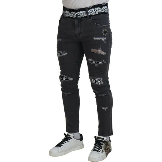 Dolce & Gabbana Chic Gray Slim Fit Skinny Jeans gray-wash-black-crown-slim-fit-denim-jeans IMG_5069-scaled-eed9e72e-80f.jpg