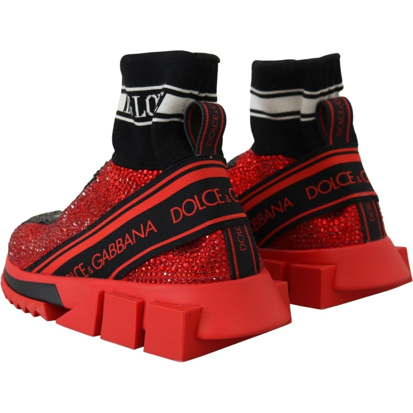 Dolce & Gabbana Exquisite Red Sorrento Slip-On Sneakers red-bling-sorrento-sneakers-socks-shoes IMG_5077-scaled-13687cb4-5f0.jpg
