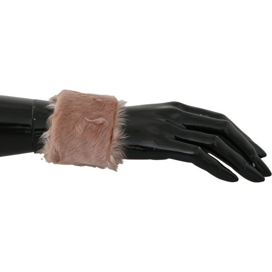 Dolce & Gabbana Elegant Beige Fur Cuff Bracelet beige-cuff-women-100-lamb-fur-bracelet