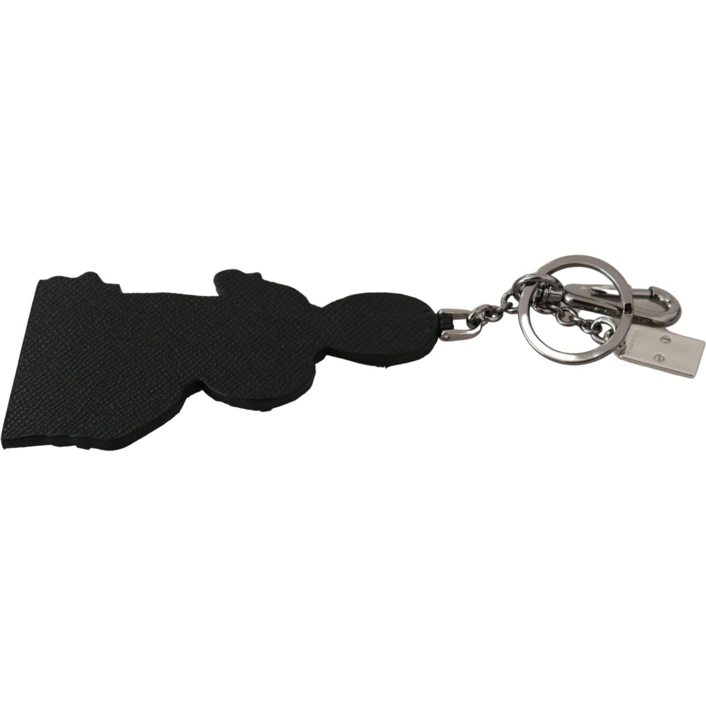 Dolce & Gabbana Elegant Tricolor Leather Keychain Keychain leather-dominico-stefano-dgfamily-logo-badge-keychain-1