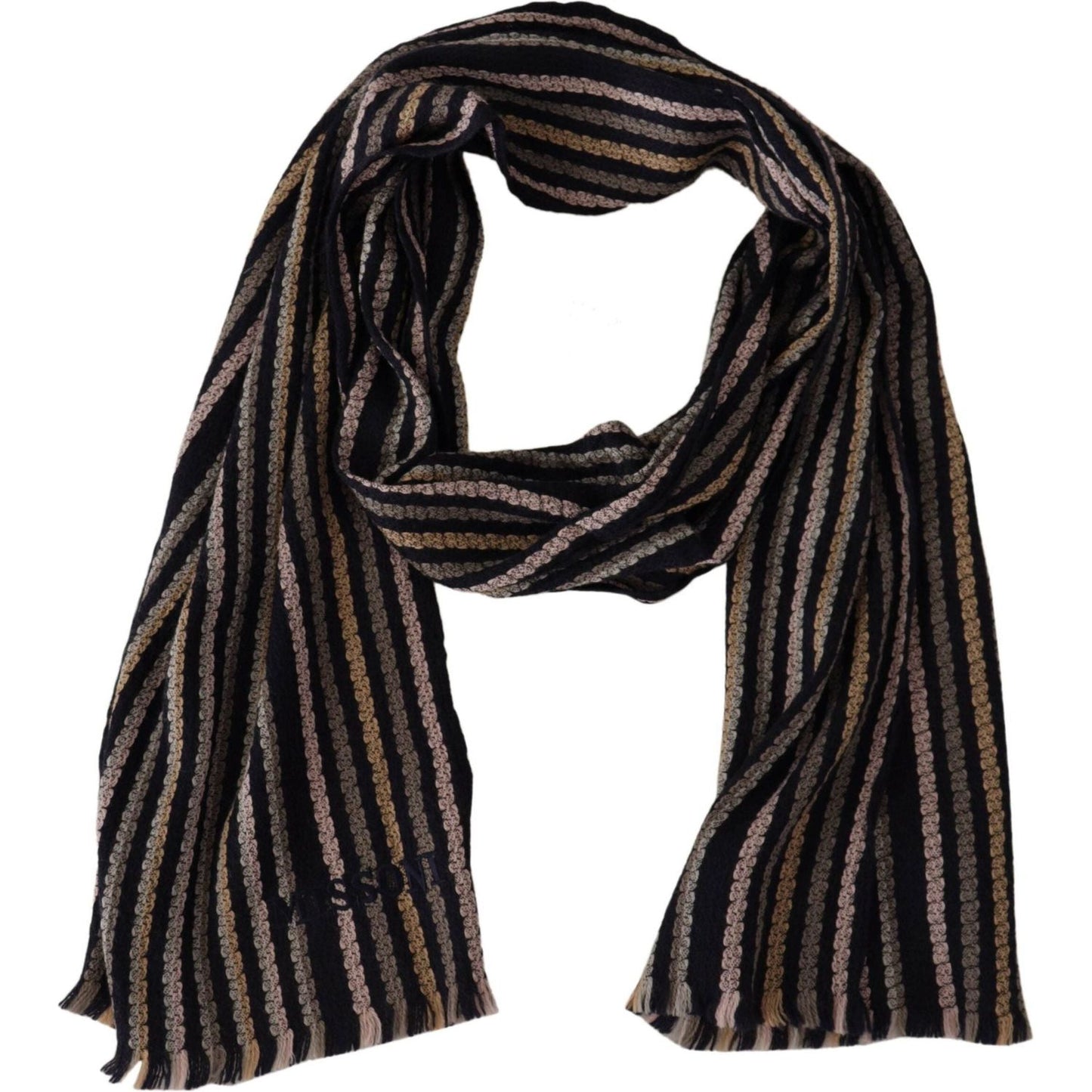 Missoni Authentic Multicolor Wool Mens Scarf multicolor-stripes-wool-knit-fringe-shawl-scarf