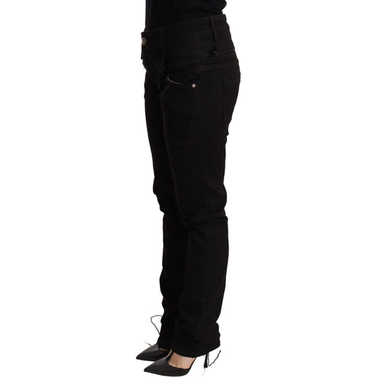 Acht Chic Low Waist Skinny Black Denim WOMAN TROUSERS black-low-waist-skinny-denim-jeans-trouser