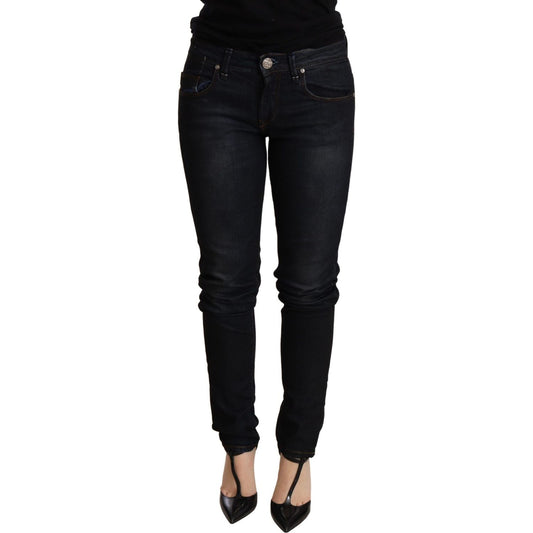 Acht Chic Blue Washed Skinny Low Waist Jeans WOMAN TROUSERS blue-washed-low-waist-skinny-denim-trouser-2