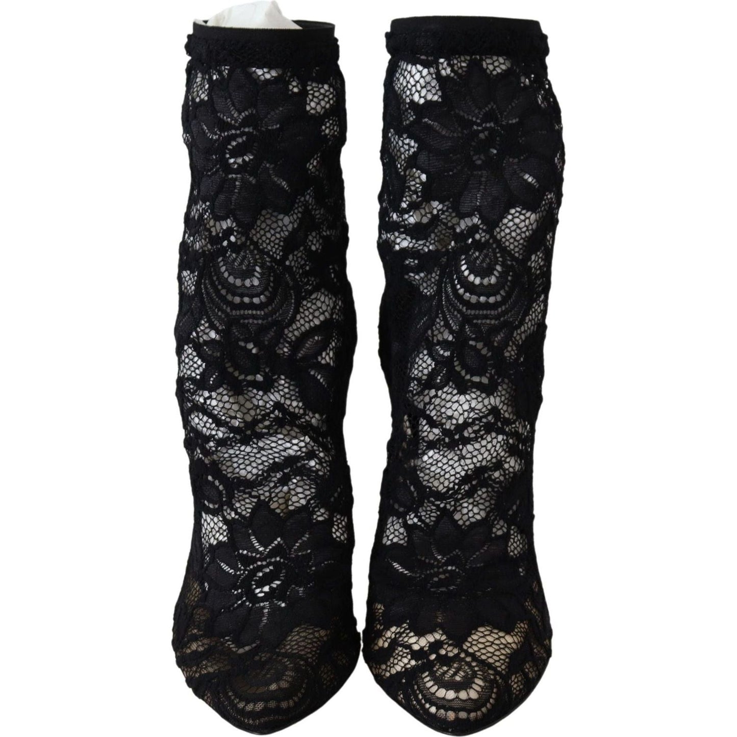 Dolce & Gabbana Black Lace Taormina Pumps Elegance Unleashed black-lace-taormina-high-heel-boots-shoes
