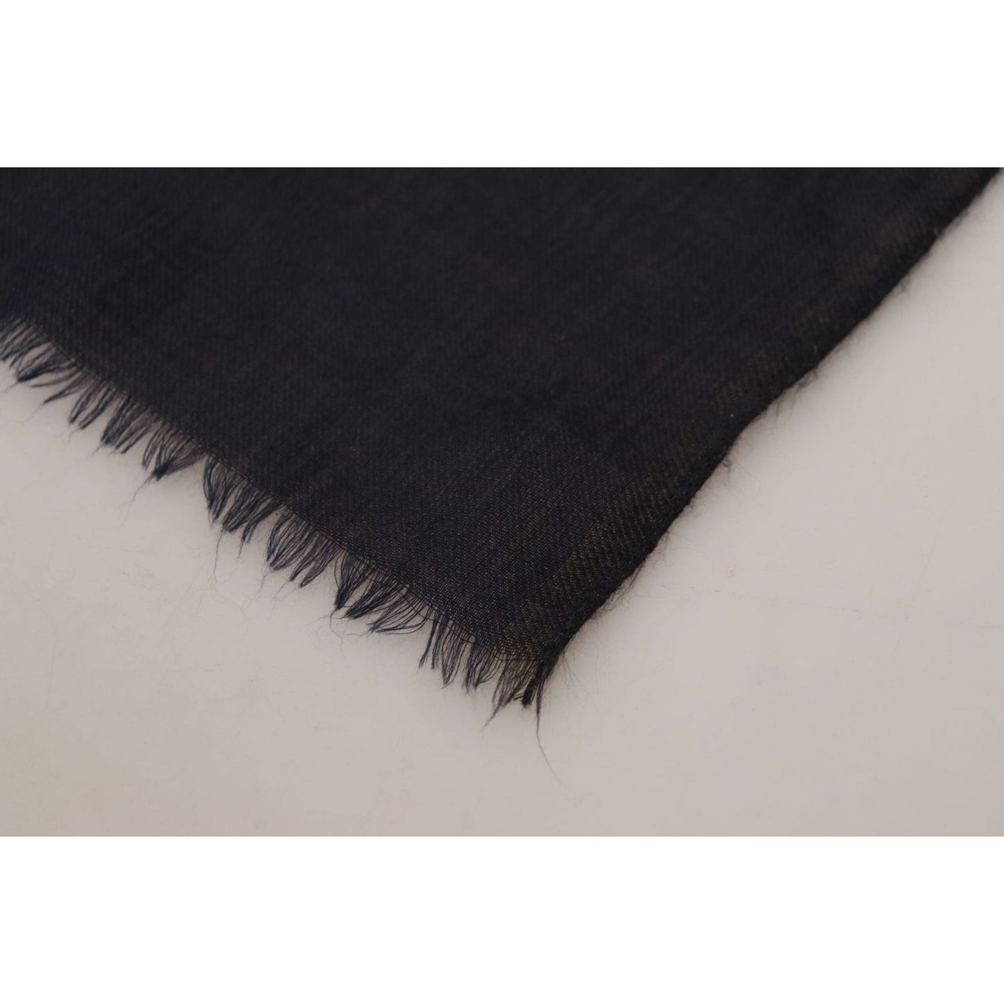 Dolce & Gabbana Elegant Black Silk Men's Scarf black-neck-wrap-fringe-shawl-scarf