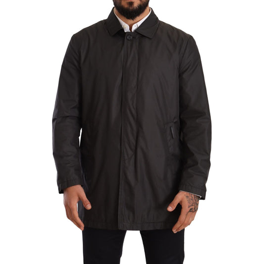 Dolce & Gabbana Elegant Black Trench Coat for Sophisticated Men black-polyester-mens-trench-coat-jacket IMG_5254-scaled-ce0b0700-a77.jpg
