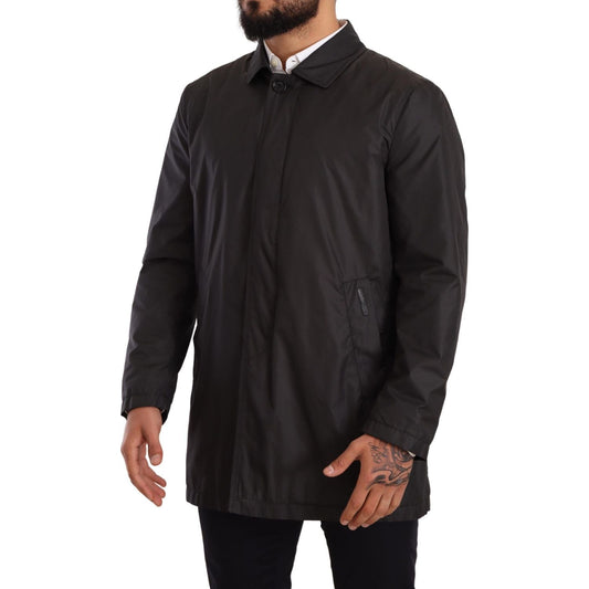 Dolce & Gabbana Elegant Black Trench Coat for Sophisticated Men black-polyester-mens-trench-coat-jacket IMG_5255-scaled-e4147c16-491.jpg