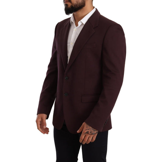 Dolce & Gabbana Elegant Indigo Slim Fit Blazer for Men purple-cotton-slim-blazer-jacket