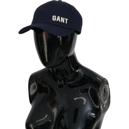 Gant | Blue Cotton Logo Print Baseball Cap Casual Hat - McRichard Designer Brands