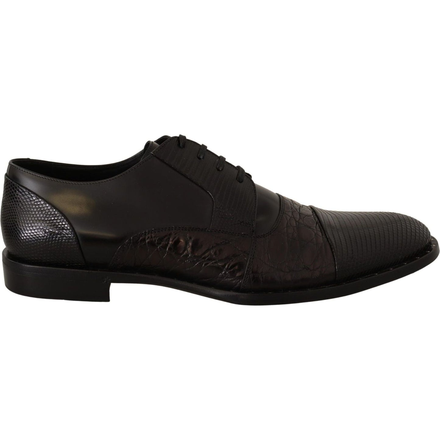 Dolce & Gabbana Elegant Black Derby Oxford Wingtips black-leather-exotic-skins-formal-shoes IMG_5313-scaled-f1e2208d-24d.jpg
