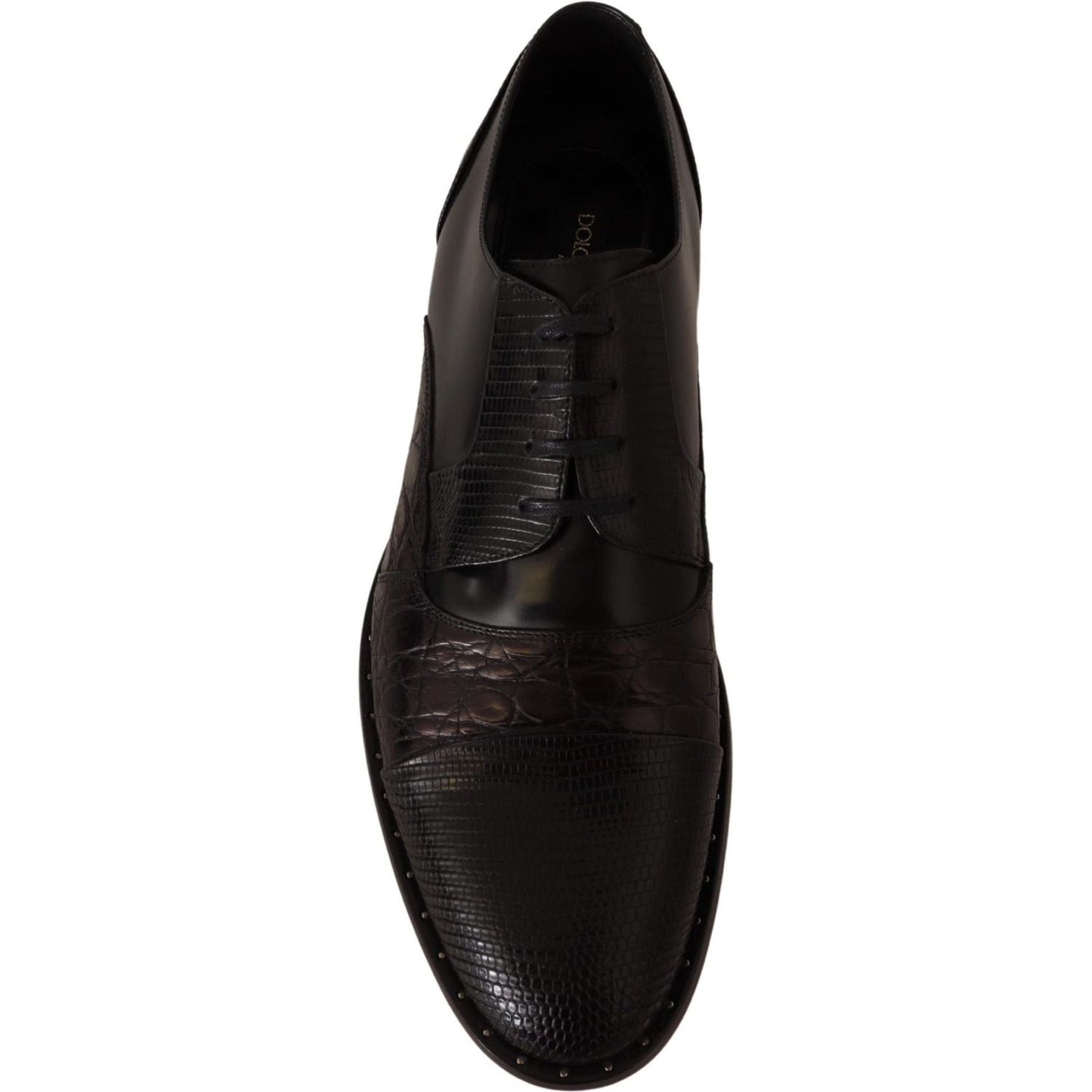 Dolce & Gabbana Elegant Black Derby Oxford Wingtips black-leather-exotic-skins-formal-shoes IMG_5317-scaled-6dfd0c02-11a.jpg