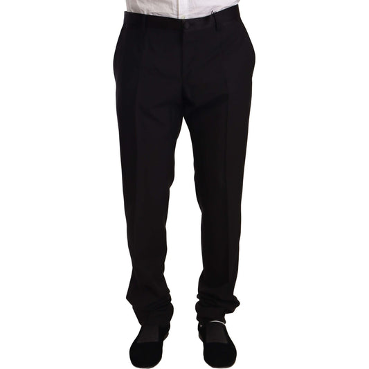 Dolce & Gabbana Elegant Black Skinny Tuxedo Trousers MAN TROUSERS black-wool-formal-tuxedo-trouser-pants-1 IMG_5380-scaled-a139b469-cc9.jpg
