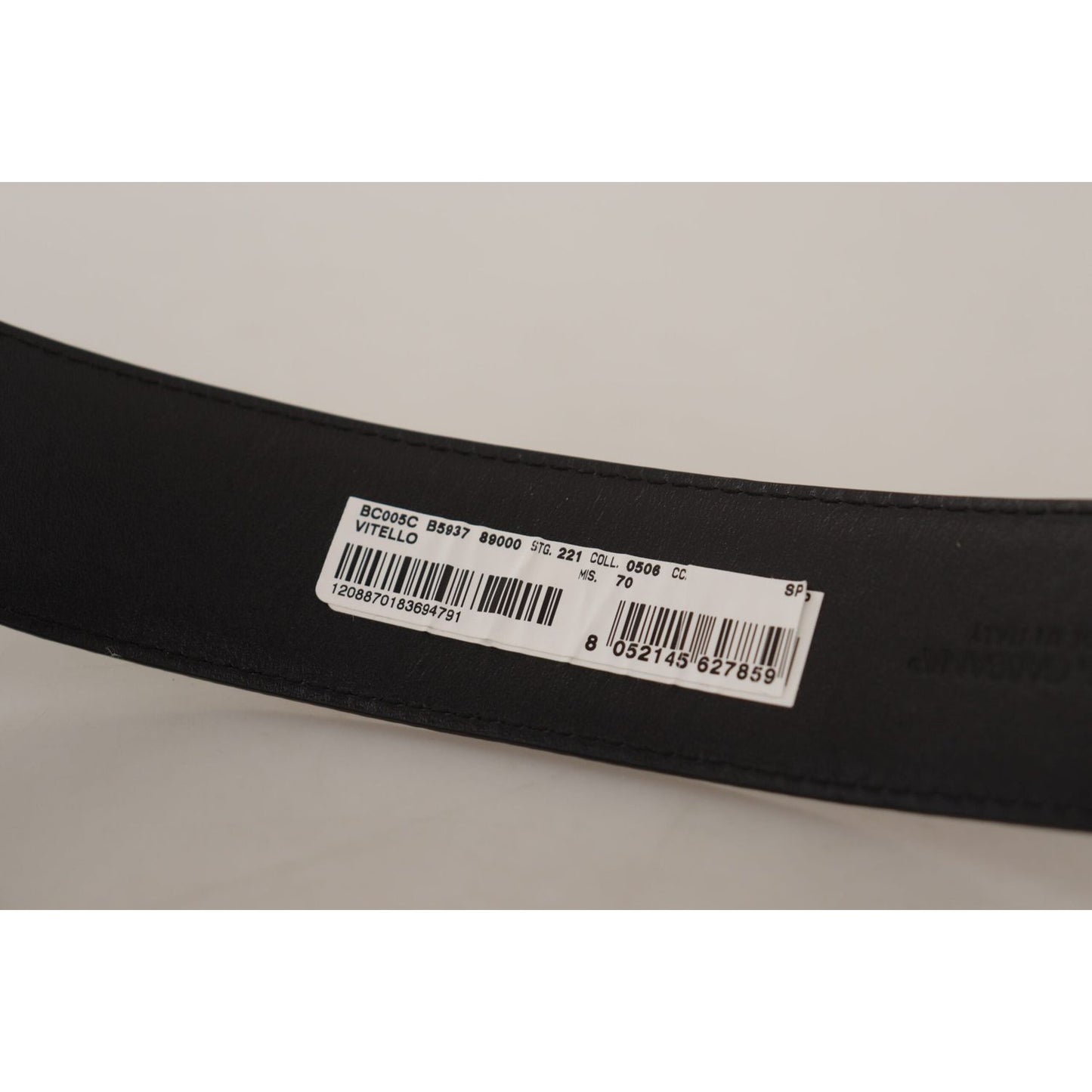 Dolce & Gabbana Elegant Black Leather Belt black-patent-leather-logo-engraved-buckle-belt
