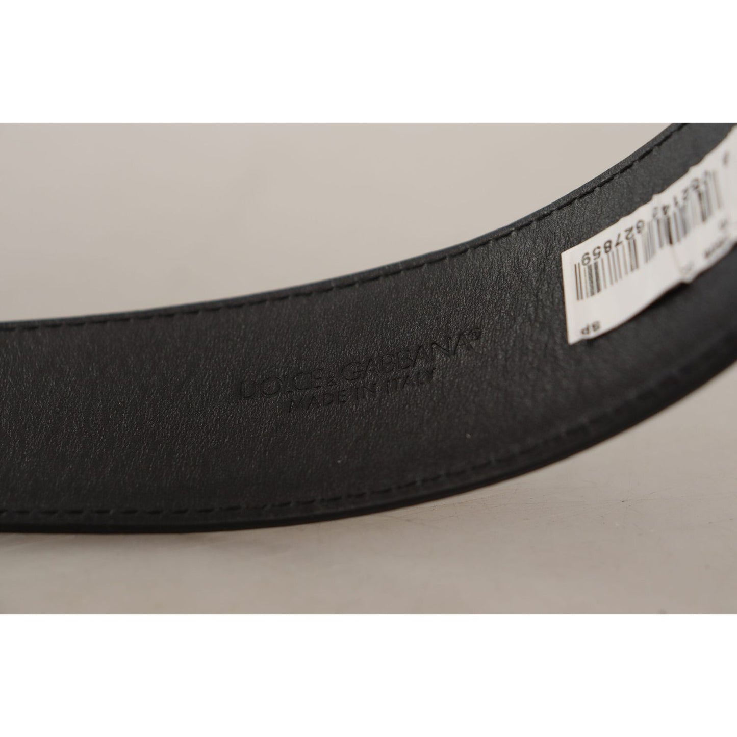 Dolce & Gabbana Elegant Black Leather Belt black-patent-leather-logo-engraved-buckle-belt