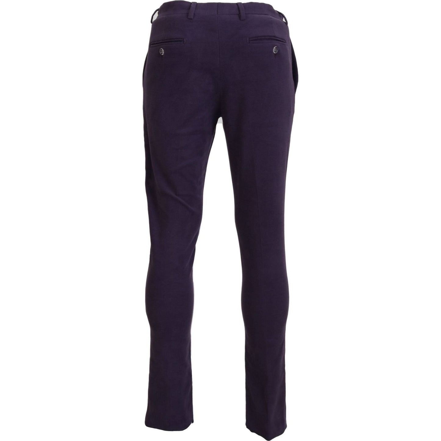 BENCIVENGA Elegant Purple Cotton Trousers purple-pure-cotton-tapered-mens-pants