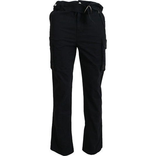 Roberto Cavalli Elegant Black Cargo Pants with Belt black-belted-cargo-men-pants IMG_5529-1-scaled-9b8629fe-d0a.jpg