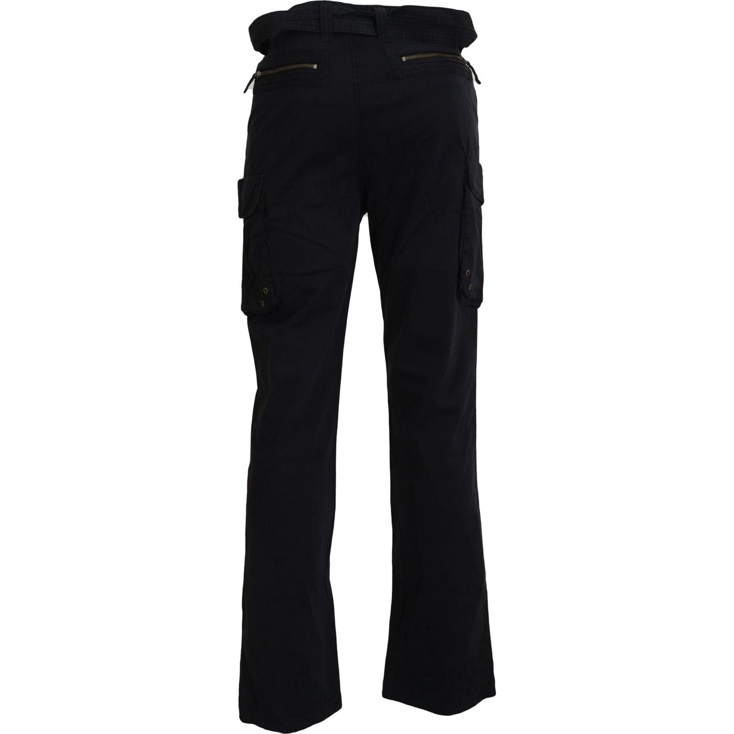 Roberto Cavalli Elegant Black Cargo Pants with Belt black-belted-cargo-men-pants IMG_5531-1-scaled-8510b4ff-57d.jpg
