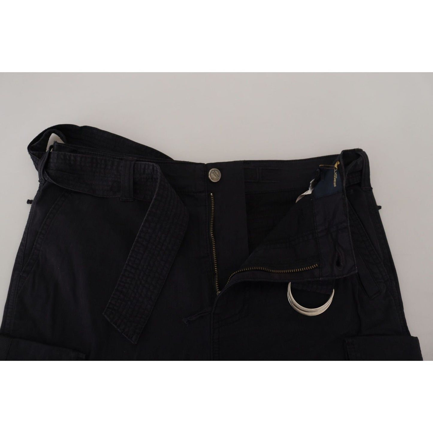 Roberto Cavalli Elegant Black Cargo Pants with Belt black-belted-cargo-men-pants IMG_5532-1-scaled-08d599fa-eaa.jpg