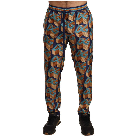 Dolce & Gabbana Elegant Silk Jogger Pants with Vibrant Print Jeans & Pants multicolor-patterned-joggers-silk-pants IMG_5589-scaled-4b27c6da-9d5.jpg